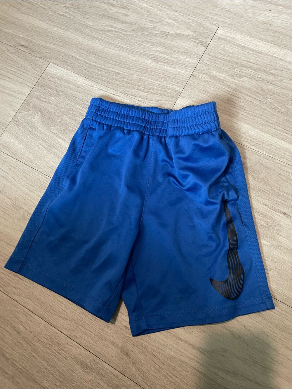 Nike Royal Blue Boys' Athletic Shorts with Black Swoosh